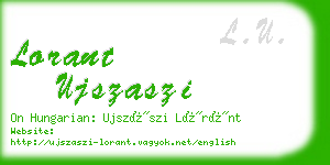 lorant ujszaszi business card